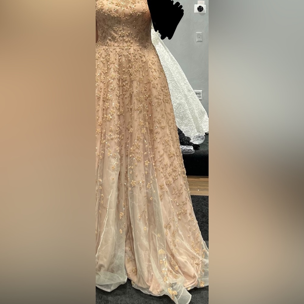 Fully Beaded Custom Long Sleeve Gown